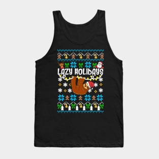 Funny Sloth Christmas Sweater Tank Top